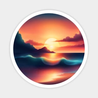 sunset beach Magnet